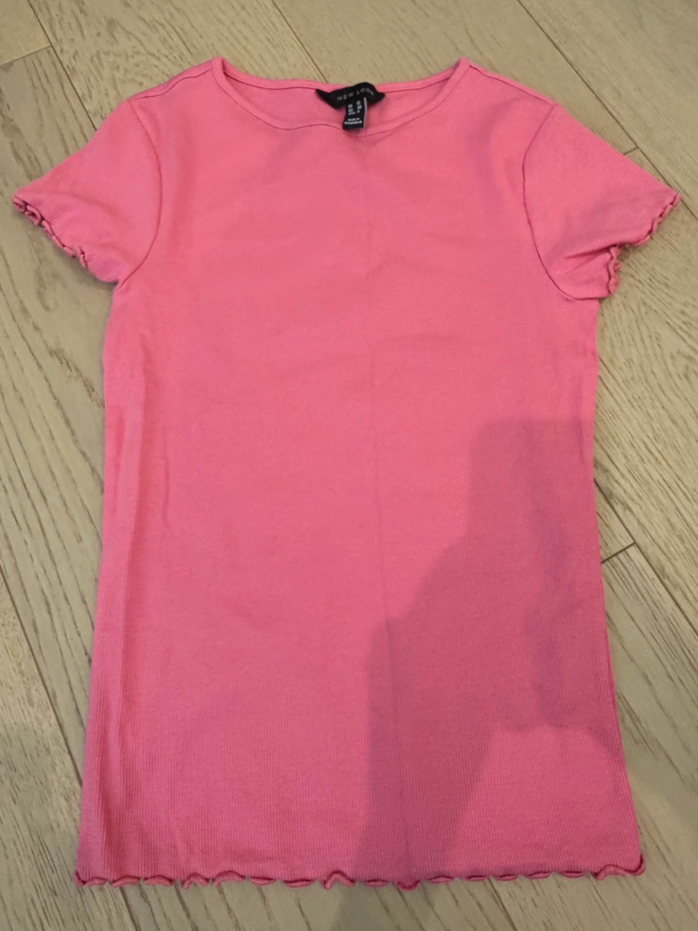 New Look Pink Short Sleeve Ruffle-Edge Tee